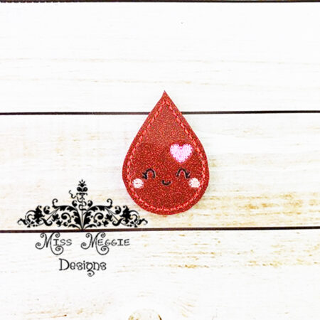 Blooddrop / tear drop feltie ITH Embroidery design file