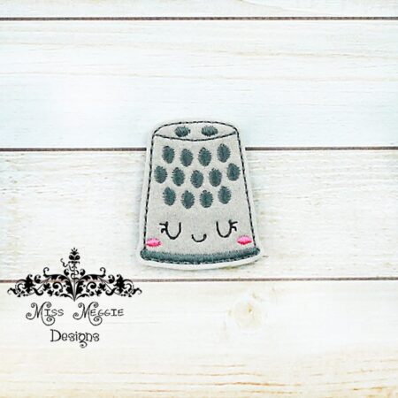 Kawaii Thimble Sewing  feltie design ITH embroidery design file