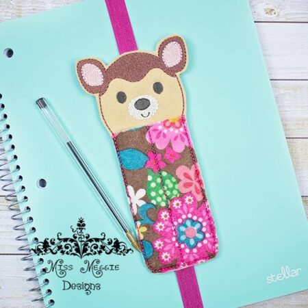 Planner 2 pen holder baby deer ITH Embroidery design file