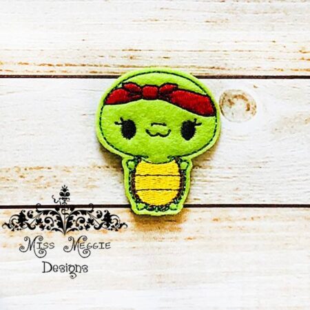 Turtle Headscarf retro feltie design ITH embroidery design file