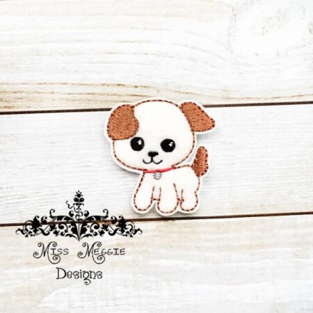 Puppy Dog Pet feltie design ITH embroidery design file