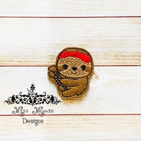 Sloth Headscarf retro  feltie design ITH embroidery design file
