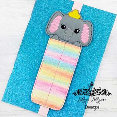 Planner 2 pen holder Elephant ITH Embroidery design file