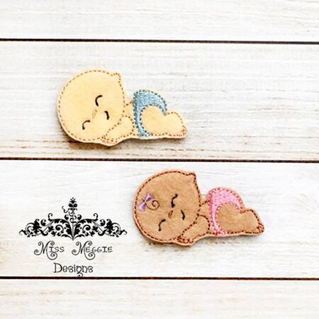 Boy and Girl Baby Feltie set planner ITH Embroidery design file