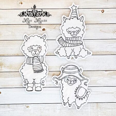 Llama set coloring dolls ITH Embroidery design file