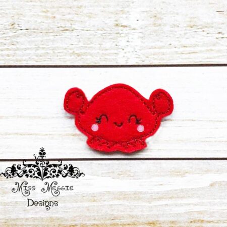Beach Crab Summer feltie design ITH embroidery design file