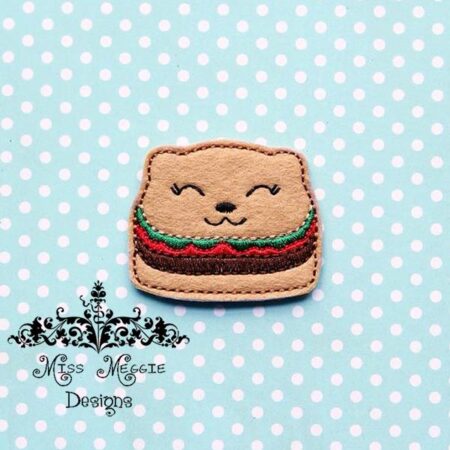 Kitty Cat Burger feltie design ITH embroidery design file
