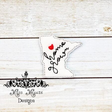 Minnesota Home Grown feltie design ITH embroidery design