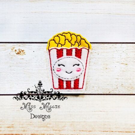 Popcorn Movie time  feltie design ITH embroidery design