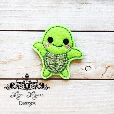 Sea Turtle summer feltie design ITH embroidery design