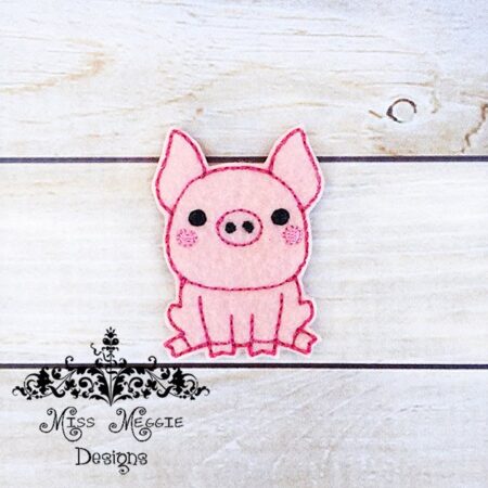 Piggy Pig Farm 2  feltie design ITH embroidery design