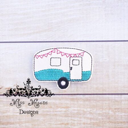 Camper Trailer Camping Feltie ITH design digital file