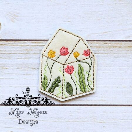 Greenhouse Flowers Plants feltie design ITH embroidery design