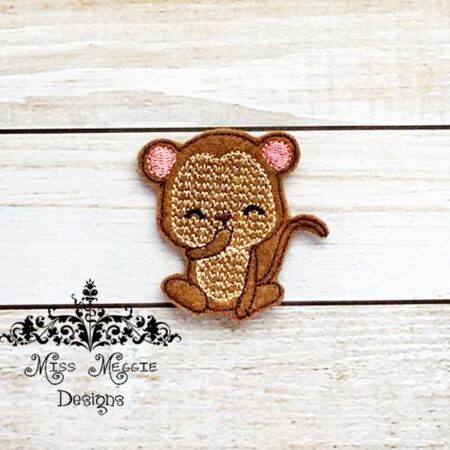 Giggling Monkey feltie design ITH embroidery design