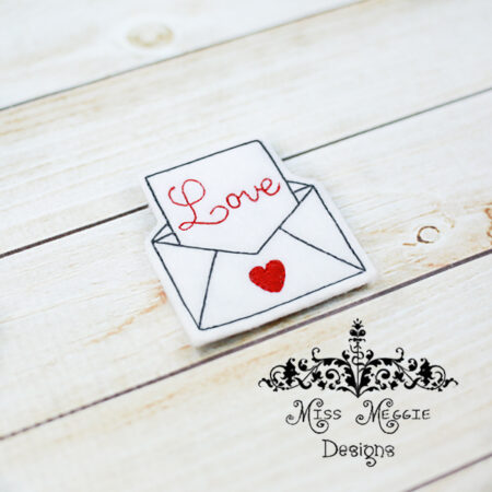 Love note Valentine feltie ITH Embroidery design file