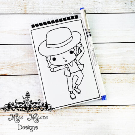 Redwork Jackson notepad cover ITH Embroidery design file