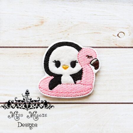 Penguin Pool Float Flamingo Feltie ITH design digital file