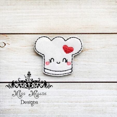 Cute Chef Hat feltie ITH Embroidery design file