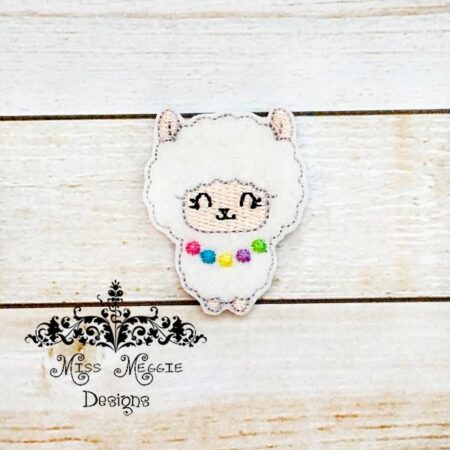 Festive Llama Alpaca feltie ITH Embroidery design file