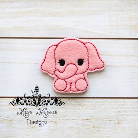 Ella the Elephant feltie ITH Embroidery design file