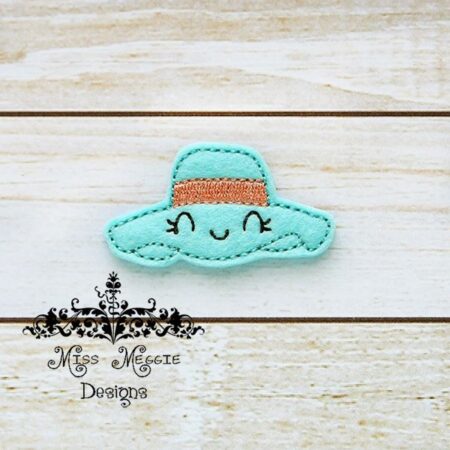 Cute Beach Hat Sun feltie ITH Embroidery design file