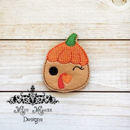 Turkey Pumpkin Fall  feltie ITH Embroidery design file