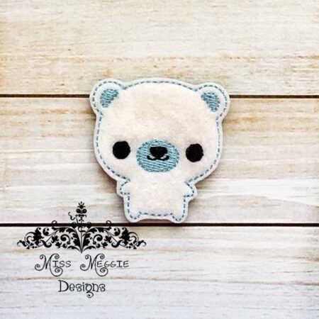 Polar bear Boy feltie ITH Embroidery design file