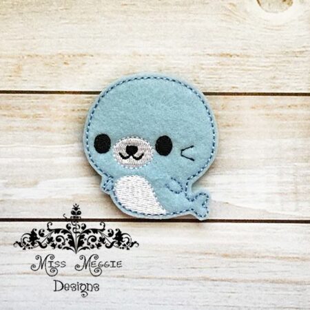 Boy Harp Seal feltie ITH Embroidery design file