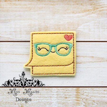 Geeky Note Notepad feltie ITH Embroidery design file