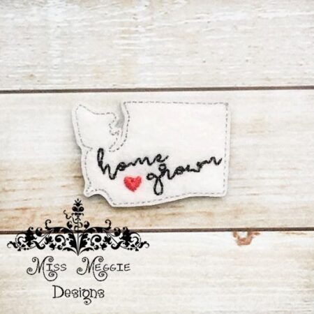 Washington Home Grown feltie ITH Embroidery design file
