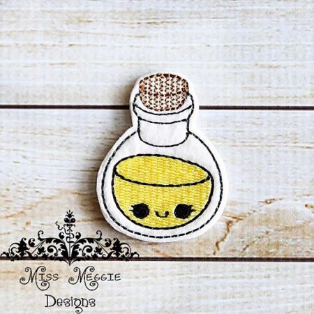 Oil Bottle Olive feltie ITH Embroidery design file