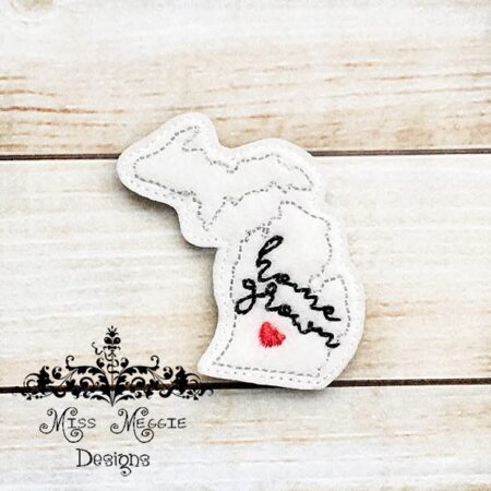 Michigan Home Grown feltie ITH Embroidery design file