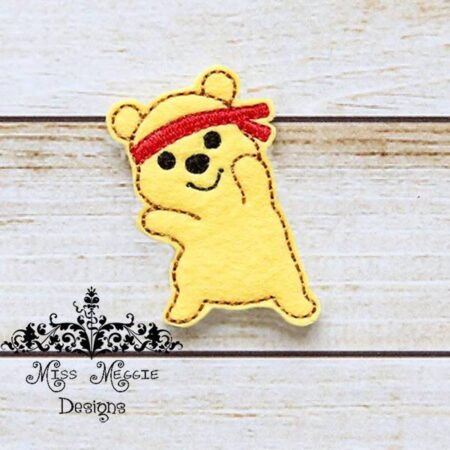 Ninja Bear Poohbo feltie ITH Embroidery design file
