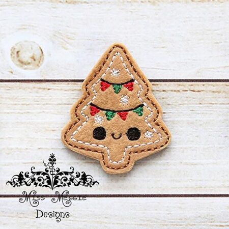 Gingerbread Tree Cookie feltie ITH Embroidery design file