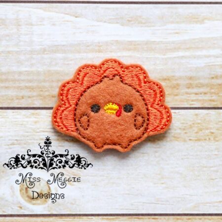 Chubby Fat Turkey feltie ITH Embroidery design file