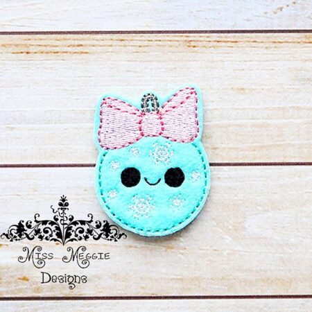 Snowflake Bow Ornament feltie ITH Embroidery design file