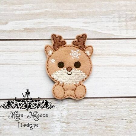 Snowflake Reindeer Deer feltie ITH Embroidery design file