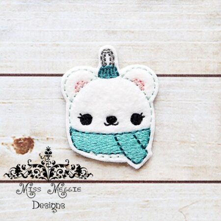 Polar Bear Ornament feltie ITH Embroidery design file