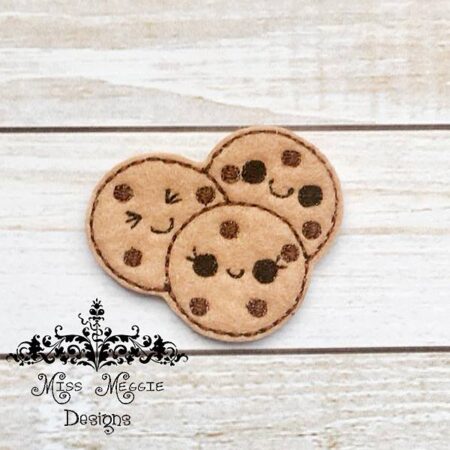 Three Cookies feltie ITH Embroidery design file