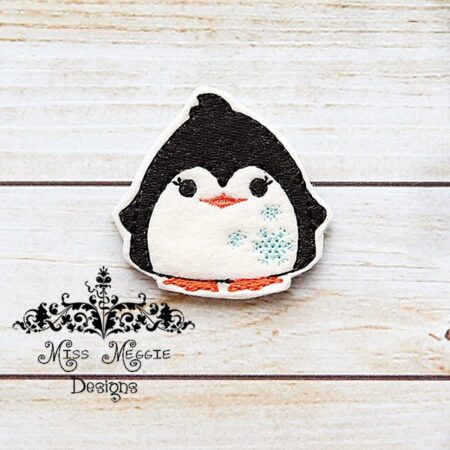 Fat Penguin Snowflake  feltie ITH Embroidery design file