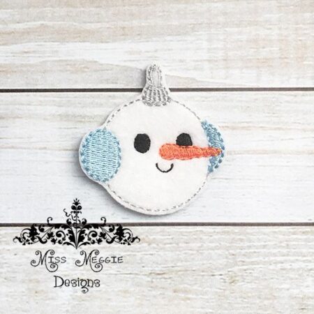 Snowman Ornament feltie ITH Embroidery design file