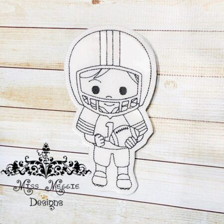 Football Player coloring doll ITH Embroidery design file