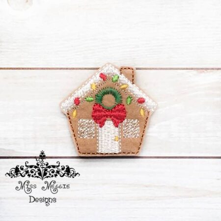 Christmas Gingerbread house feltie ITH Embroidery design file