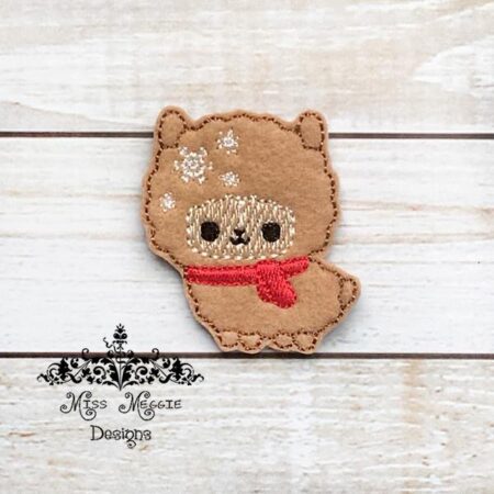 Winter Llama Alpaca feltie ITH Embroidery design file