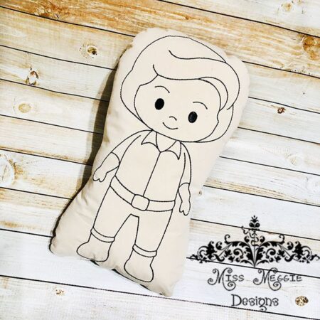 Doodle coloring doll Prince Eric boy ITH Embroidery file