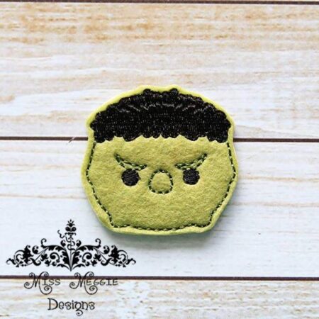 Puff Green man  feltie ITH Embroidery design file