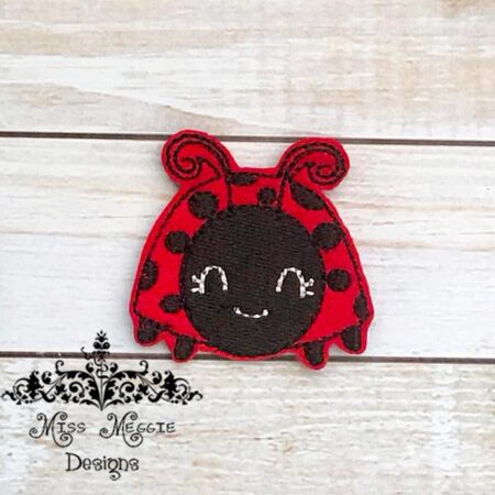 Spring Ladybug Bug  feltie ITH Embroidery design