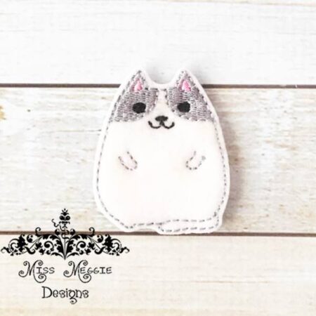Cat fat Bean Kitty feltie ITH Embroidery design file