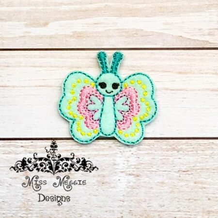 Spring fancy Butterfly Bug feltie ITH Embroidery design