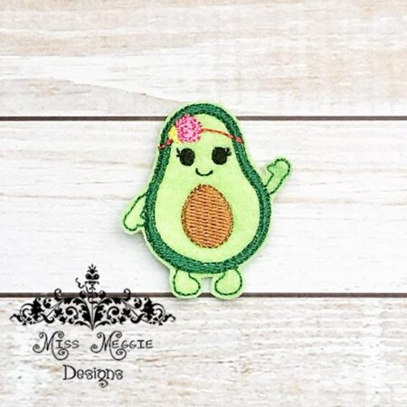 Avocado Headband flower feltie ITH Embroidery design